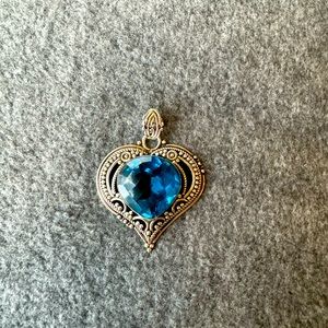 Hand made ooak Blue topaz Sterling Silver pendant Blue topaz pendant